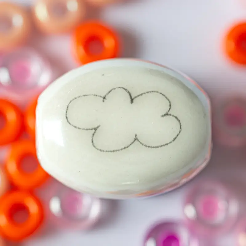 geluksarmband wolkje oranje paars